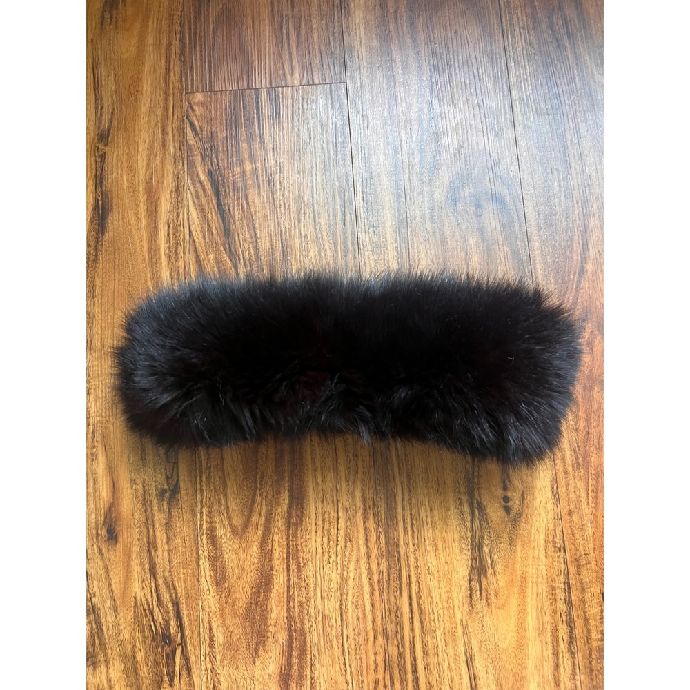 Faux Fur Headband Women One Size Black Excellent Velcro Closure